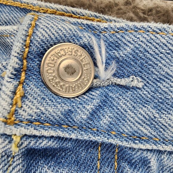 Levis Shorts Womens 34 501 Premium Big E Cotton Denim Button Fly Cutoff - Picture 4 of 16